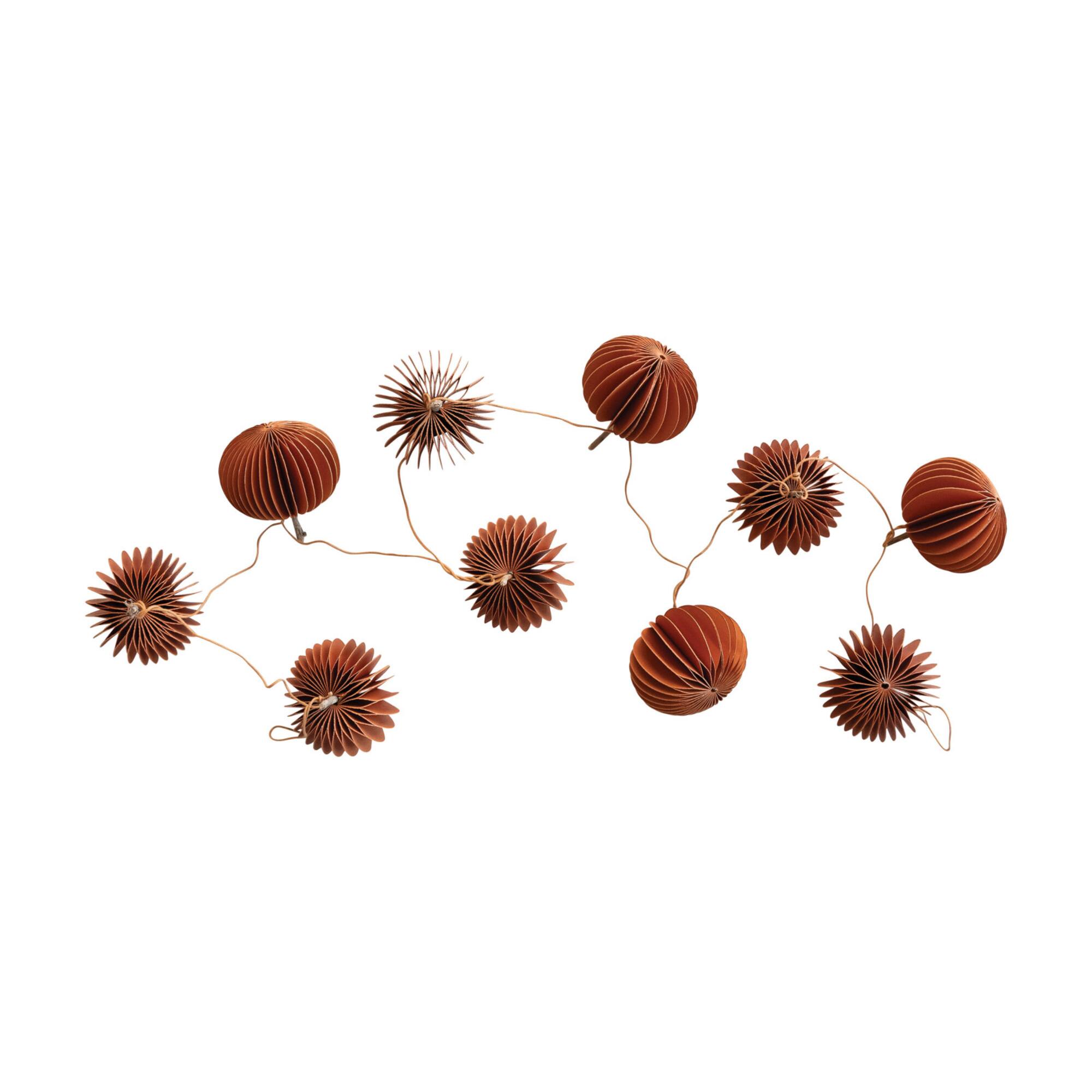 Hello Honey® 6ft. Orange Paper Folding Honeycomb Pumpkin Garland